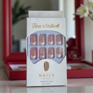 Pink French Tip Press-On Nails | 24pcs Set with Adhesive Tabs | Natural Look